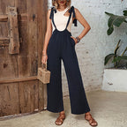Casual Jumpsuit with Adjustable Straps and Wide Leg