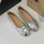 Women's Ballet Flats with Decorative Bow Design