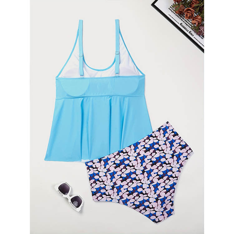 Women's Swimsuit Set with Stylish Top and High-Cut Bottoms