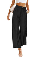 Women's Elegant Wide-Leg Pants with High-Waisted Pleats