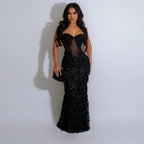 Elegant Evening Dress with Crystal Embellishment