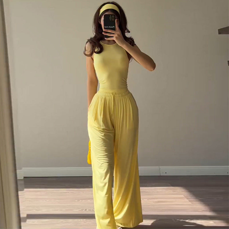 Women's Loungewear Combination with Flowy Kimono and Comfortable Pants