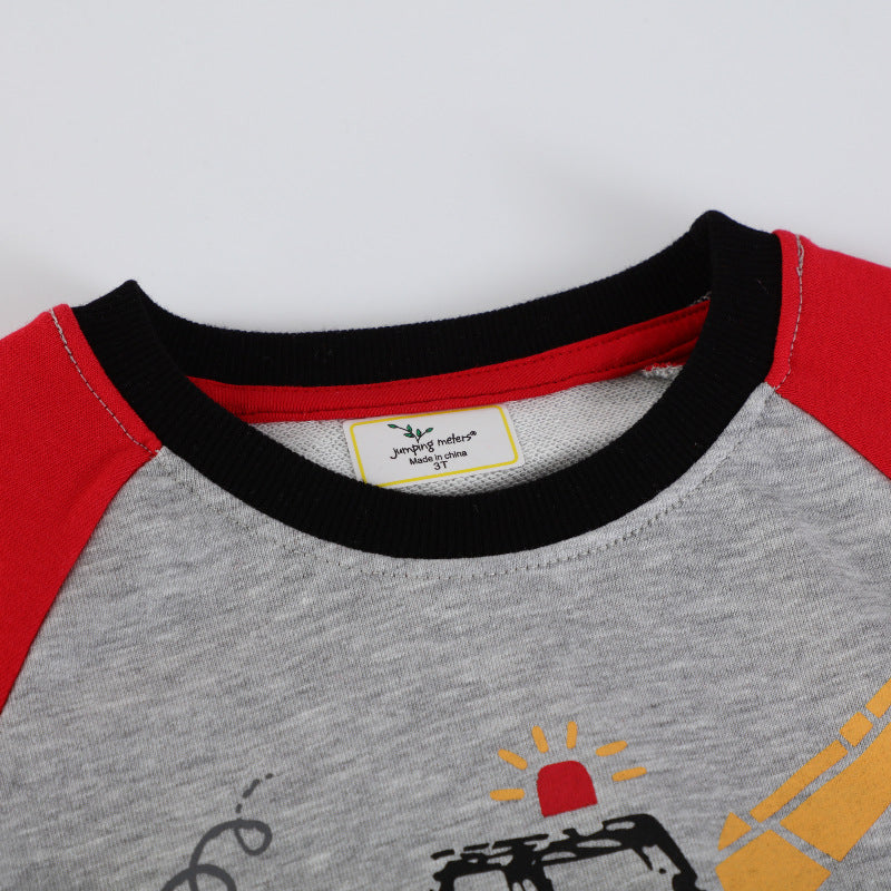 Boys' Sweatshirt with Creative Excavator Motif