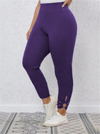 Women's High-Waisted Leggings with Stylish Cut Details