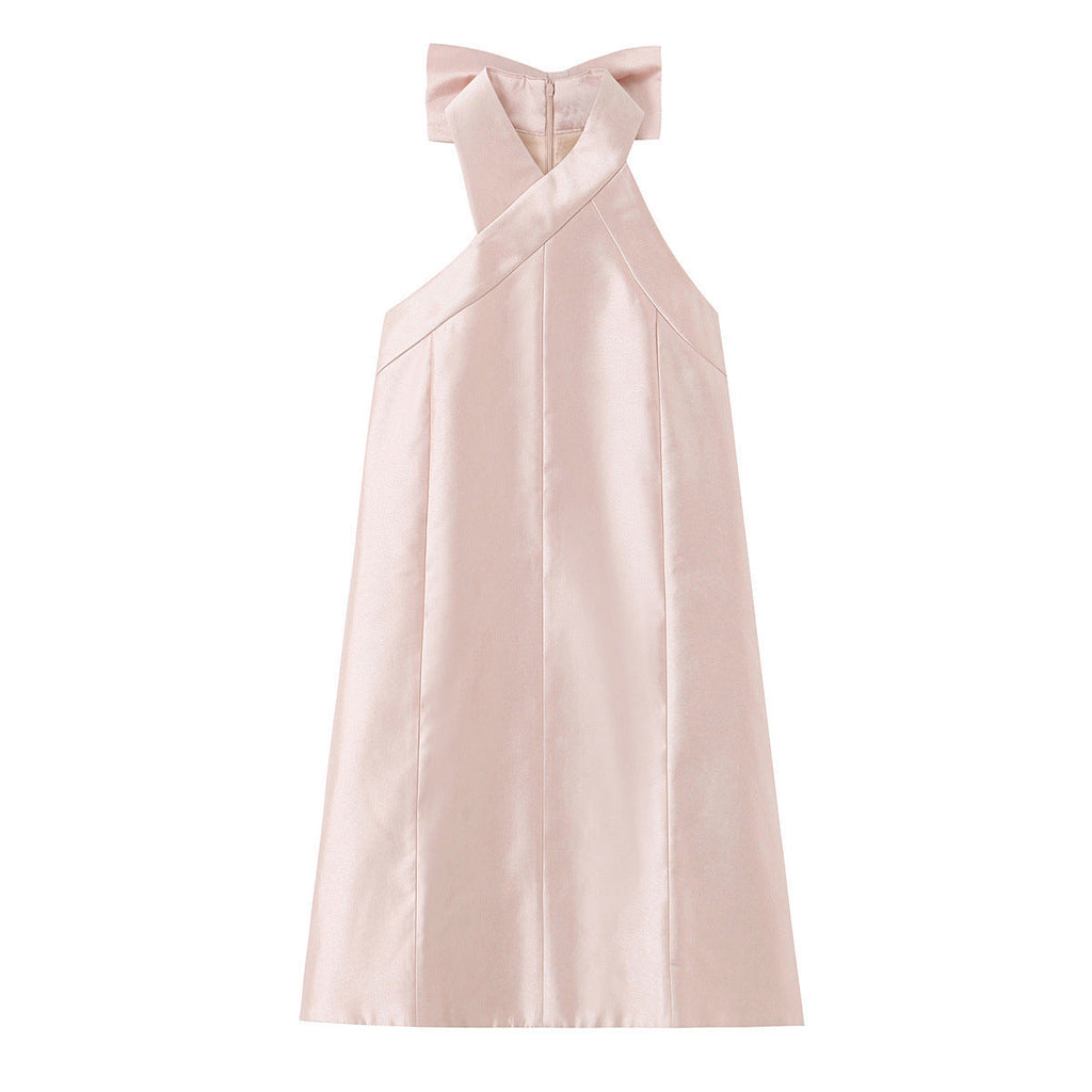 Women's Asymmetrical Evening Dress with Elegant Back Detail