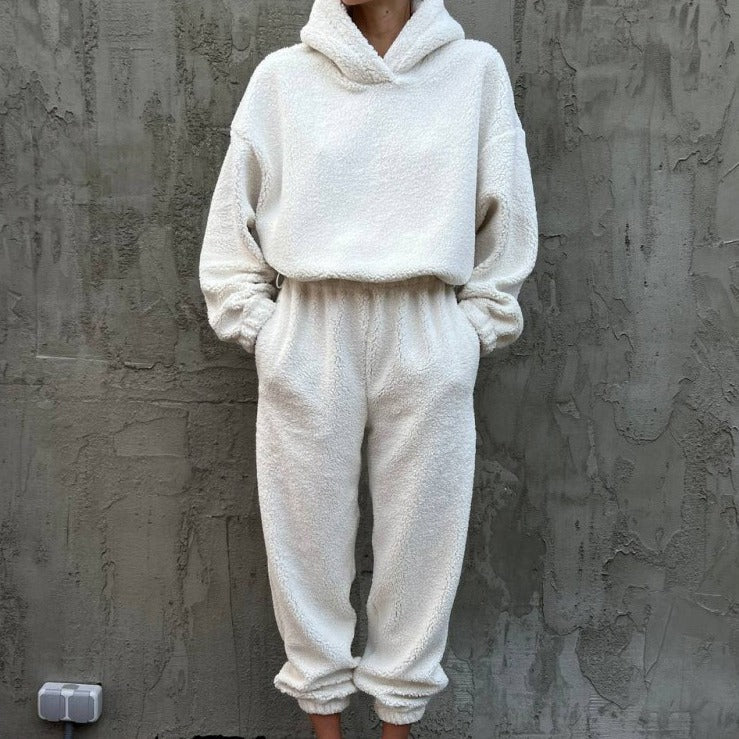 Women's Cozy Suit with Elastic Waistband and Hood