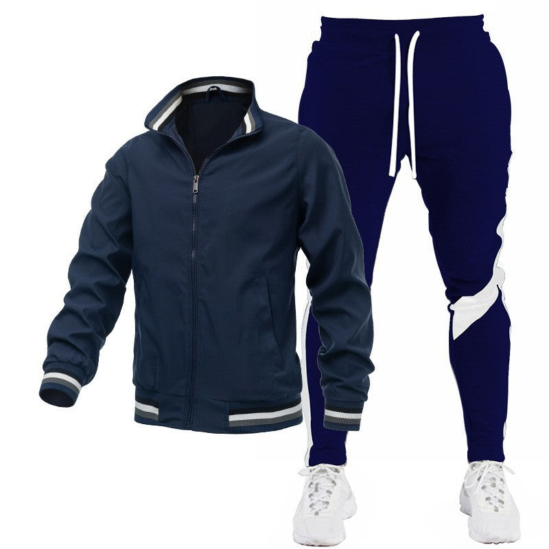 Men's Sporty Track Jacket and Jogging Pants Set