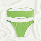 Women's Bandeau Bikini with Bead Details