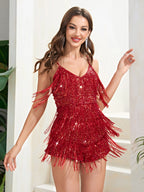 Women's Sparkling Sequin Overall