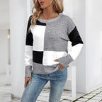 Women's Block Pattern Knit Pullover