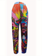 Women's Casual Graphic Print Pants with Elastic Waist