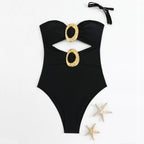 Women's Colorful Top with Fashionable Buckle
