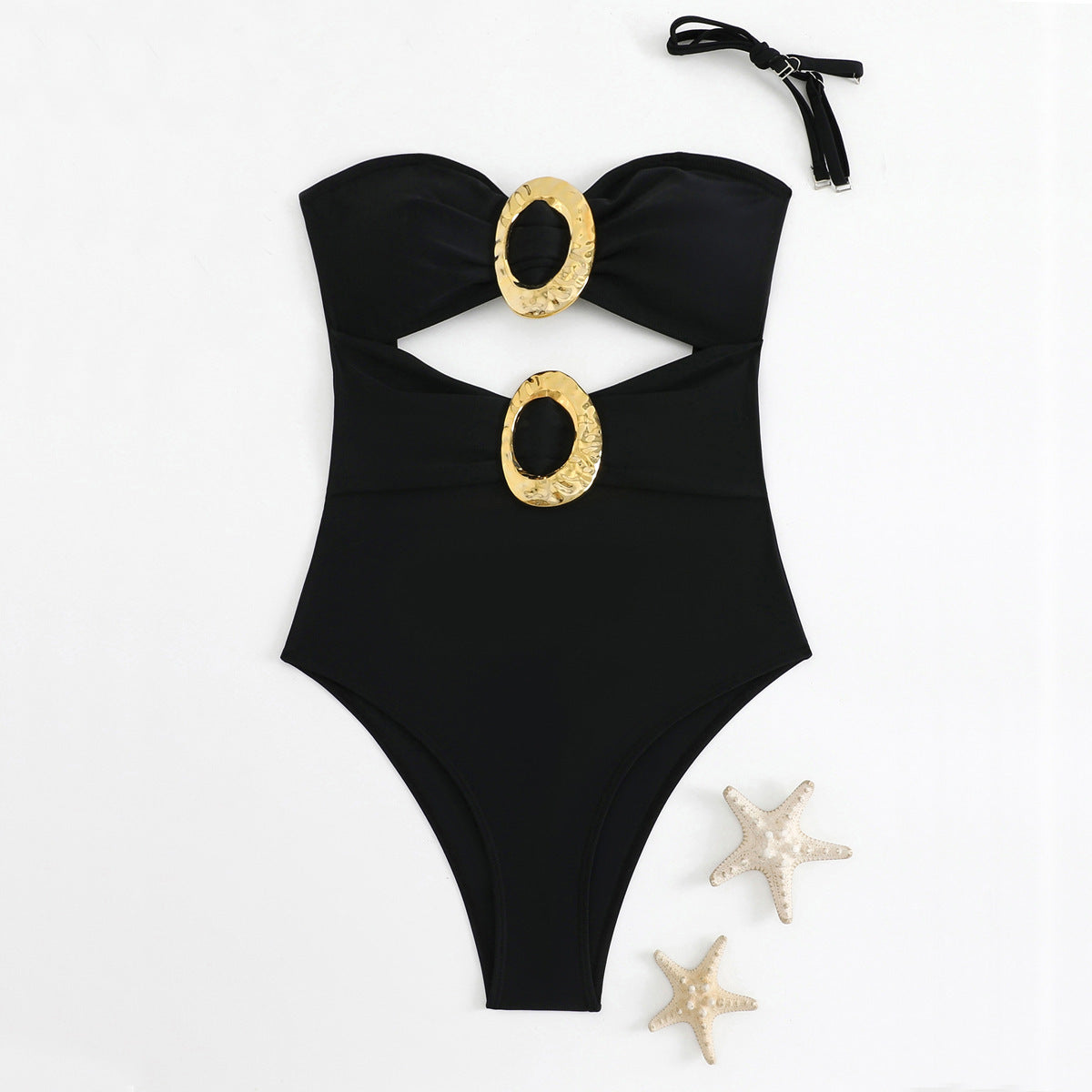 Women's Colorful Top with Fashionable Buckle