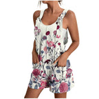 Women's Casual Floral Jumpsuit with Pockets