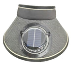 Adjustable Sunshade with Removable Solar Fan and Breathable Straw Effect