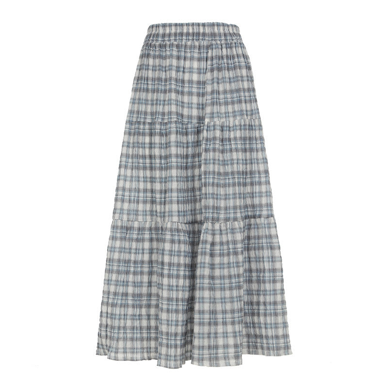 Women's Plaid Tiered Maxi Skirt