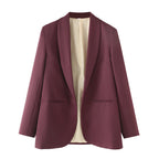 Elegant Women's Blazer with Unique Cut and Pockets