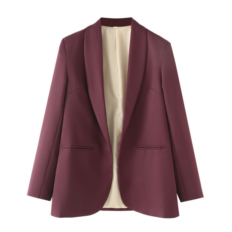 Elegant Women's Blazer with Unique Cut and Pockets