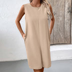 Women's Sleeveless Dress with Practical Side Pockets