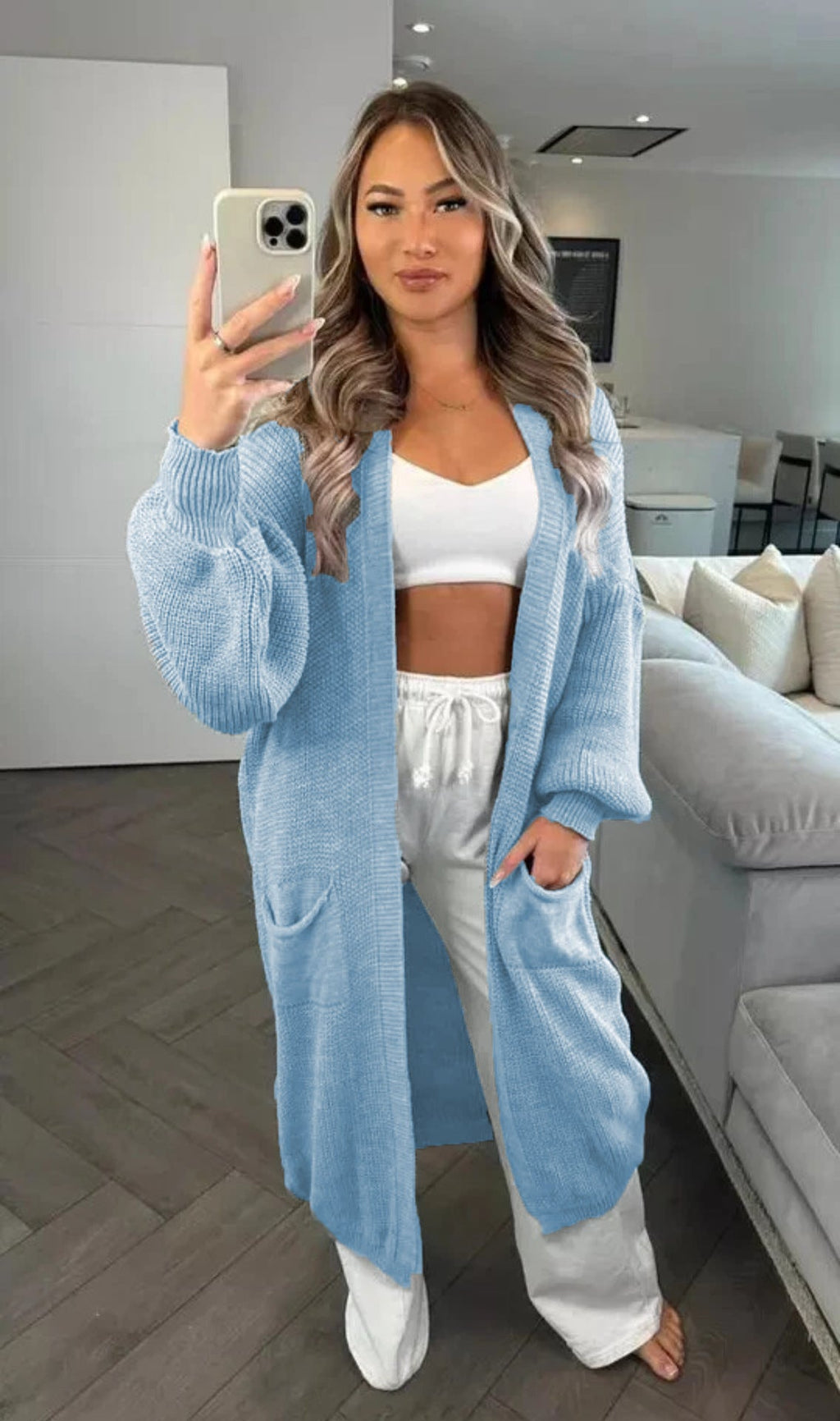 Women's Casual Knit Coat with Deep Pockets