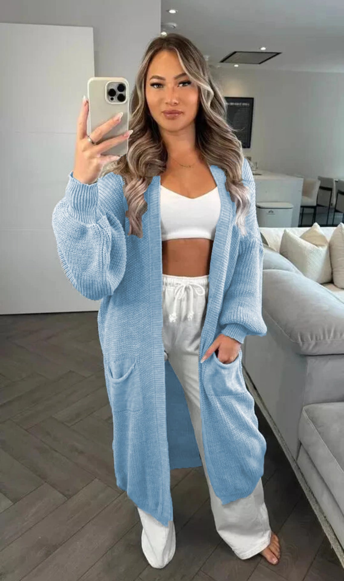 Women's Casual Knit Coat with Deep Pockets