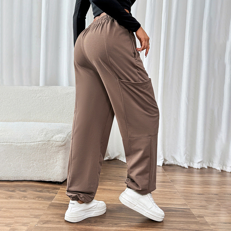Women's High-Quality Casual Pants with Elastic Waist and Side Pockets