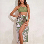Women's Asymmetrical Swimsuit Set with Elegant Sarong
