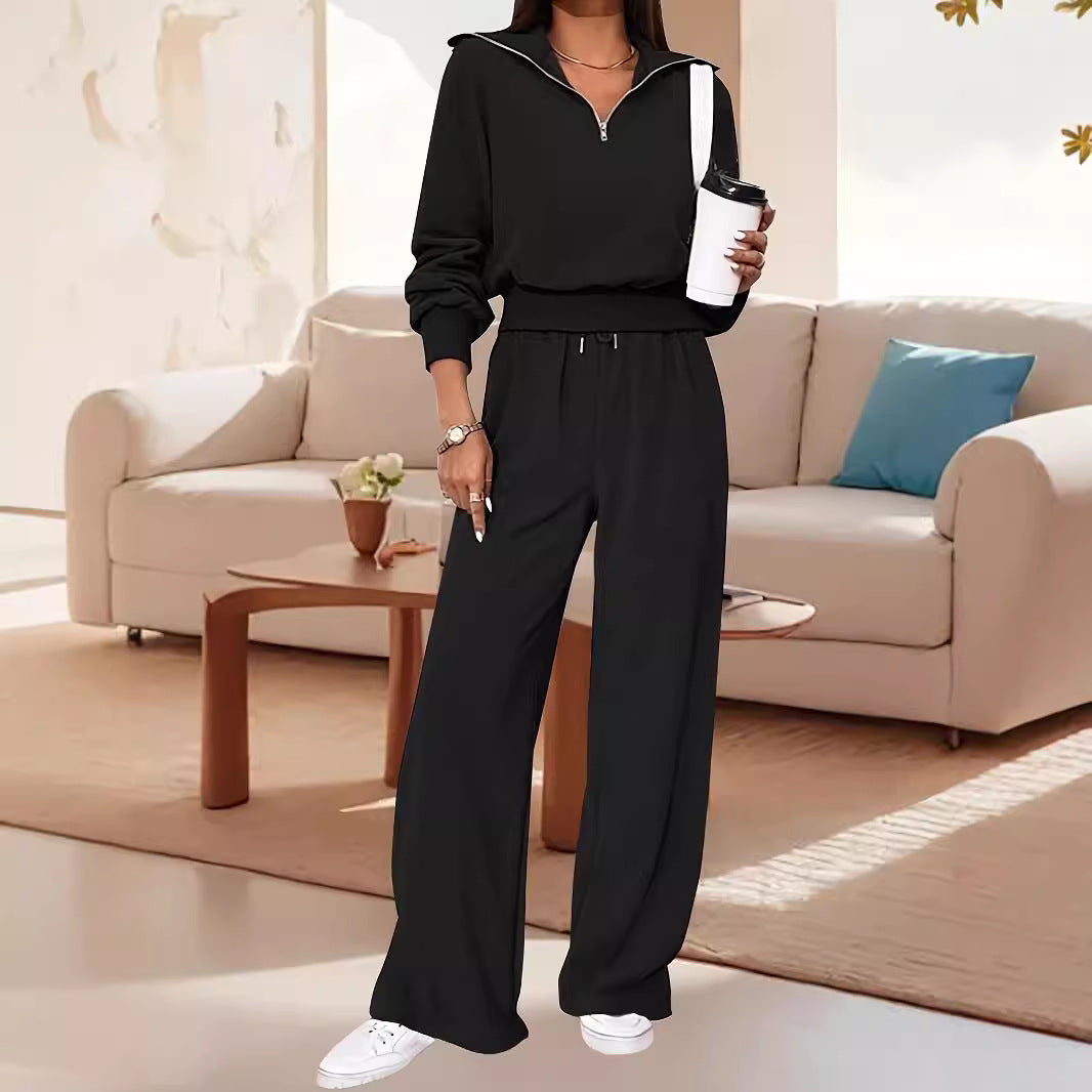Women's Casual Zipper Wide-Leg Jumpsuit