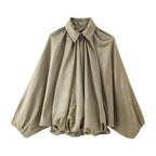 Elegant Women's Blouse with Pleated Details