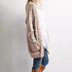 Cozy Knit Cardigan with Pockets and Cable Knit Pattern