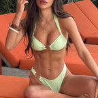 Women's Bandeau Bikini with Ruching and Ring Detail