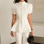 Elegant Blazer Jacket with Voluminous Sleeves