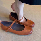 Women's Ballet Flats with Elegant Strap Closure and Soft Insole
