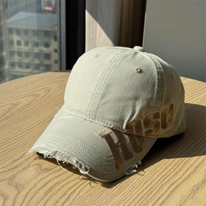 Men's Distressed Cotton Baseball Cap