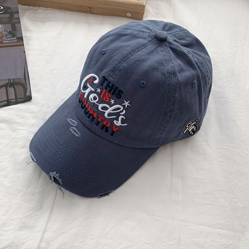 Men's Distressed Embroidered Baseball Cap