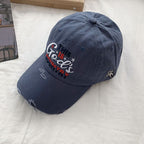Men's Distressed Embroidered Baseball Cap