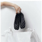 Women's Ballet Flats with Elegant Dot Pattern and Comfortable Lining
