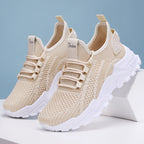 Women's Breathable Fitness Sneakers with Flexible Knit Upper and Non-Slip Sole