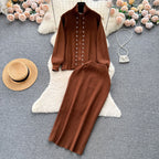 Women's Elegant Knit Suit with Zipper