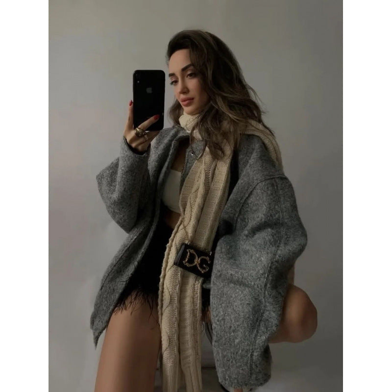 Women's Oversized Soft Wool-Blend Jacket