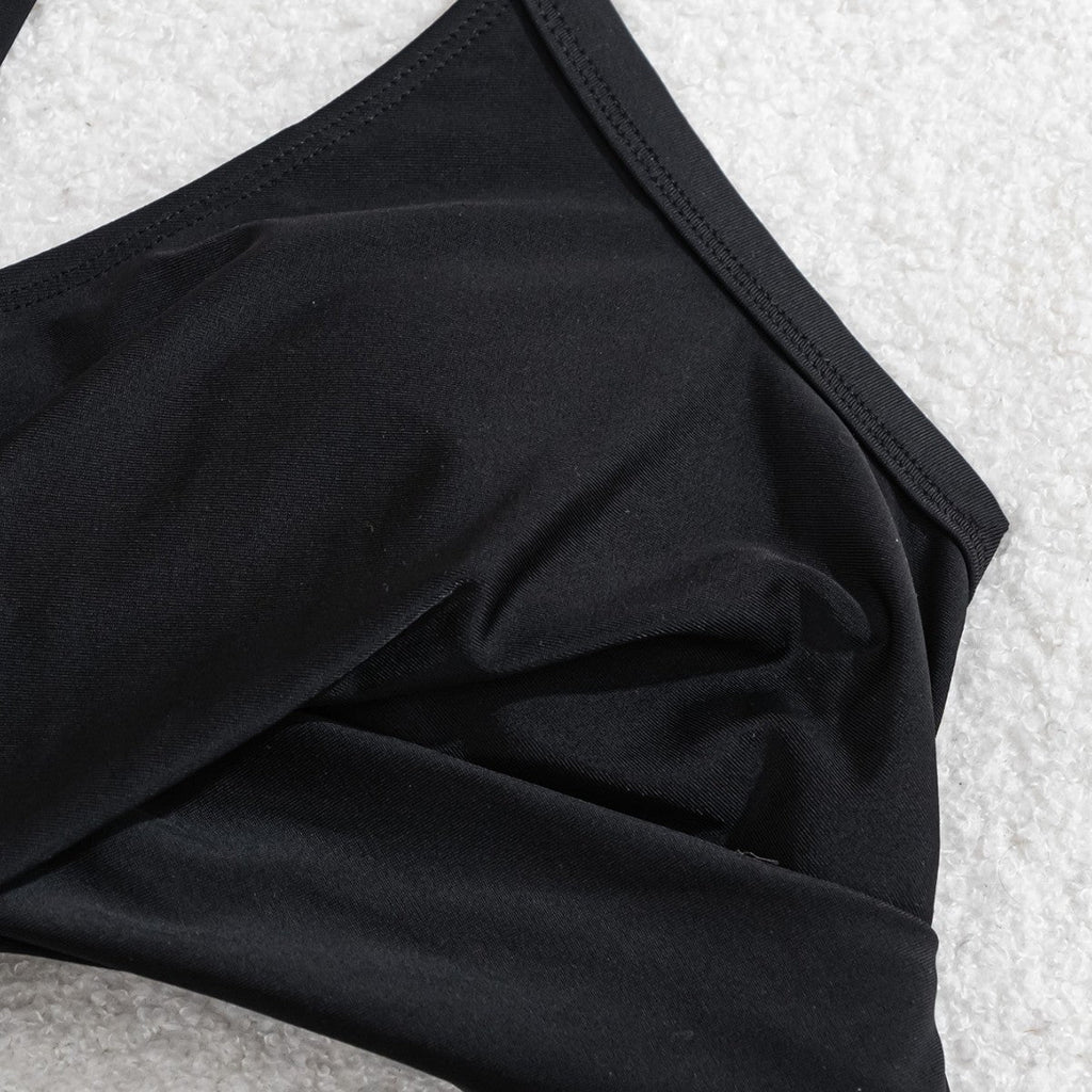 Women's Swimsuit with Cut and Elegant Wrap Look
