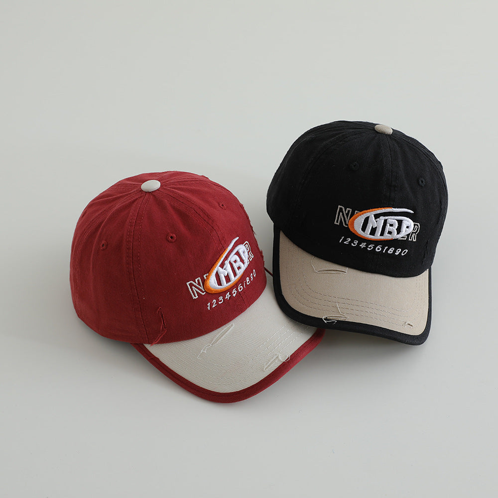 Men's Distressed Cotton Logo Baseball Cap