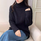 Women's High-Neck Chunky Knit Sweater