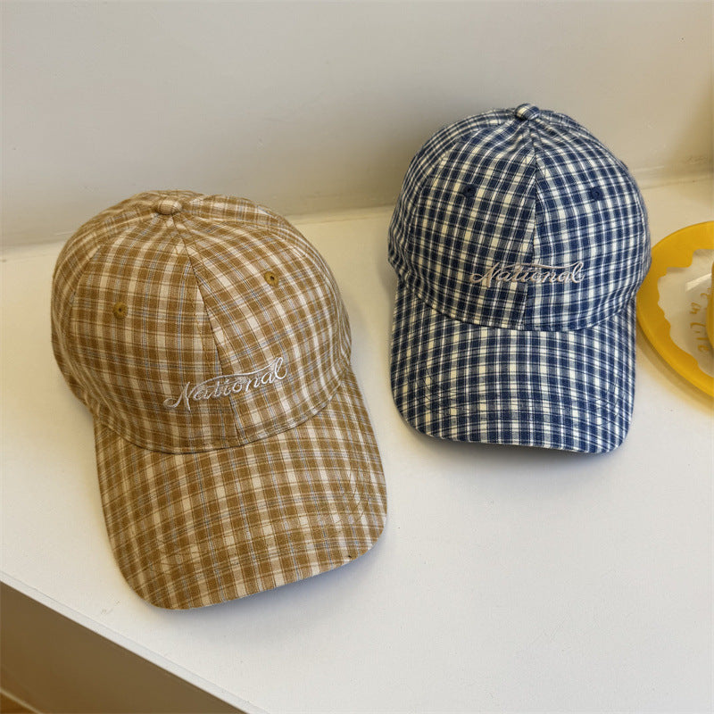 Men's Checkered Cotton Baseball Cap