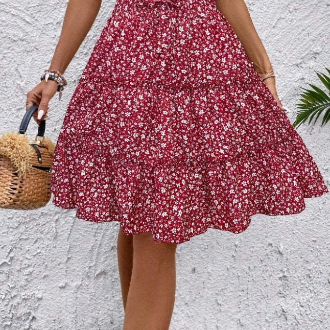 Women's Airy Wrap Skirt with Ruffle Details