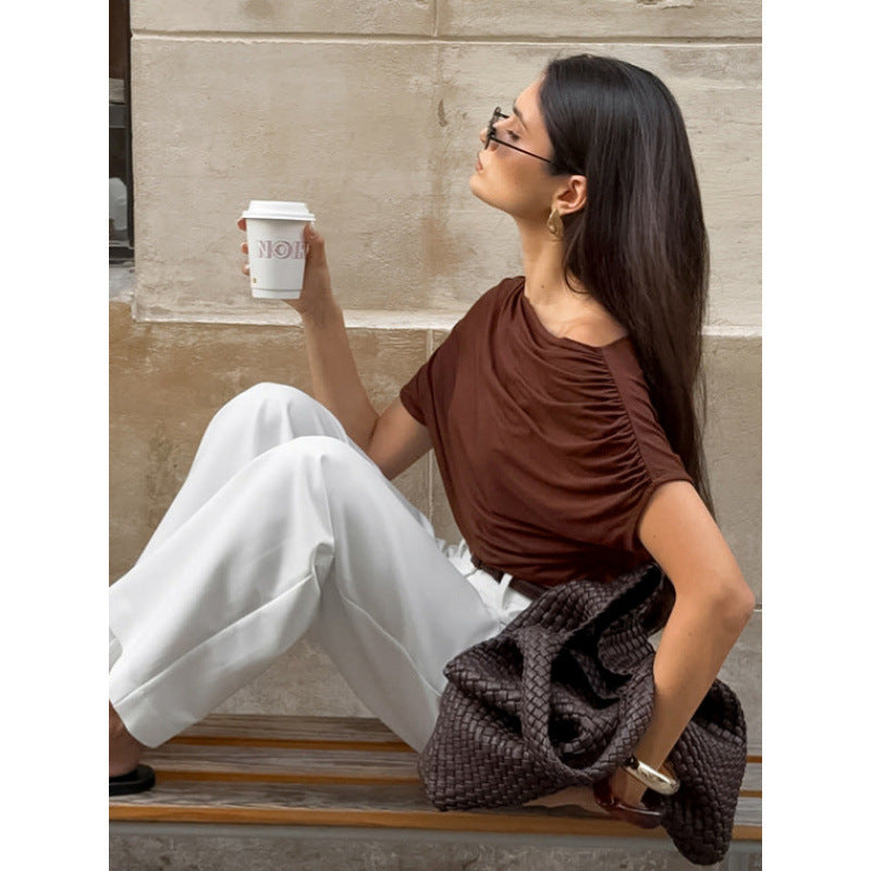 Women's Asymmetric Draped Top