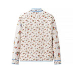 Women's Floral Quilted Jacket with Pockets