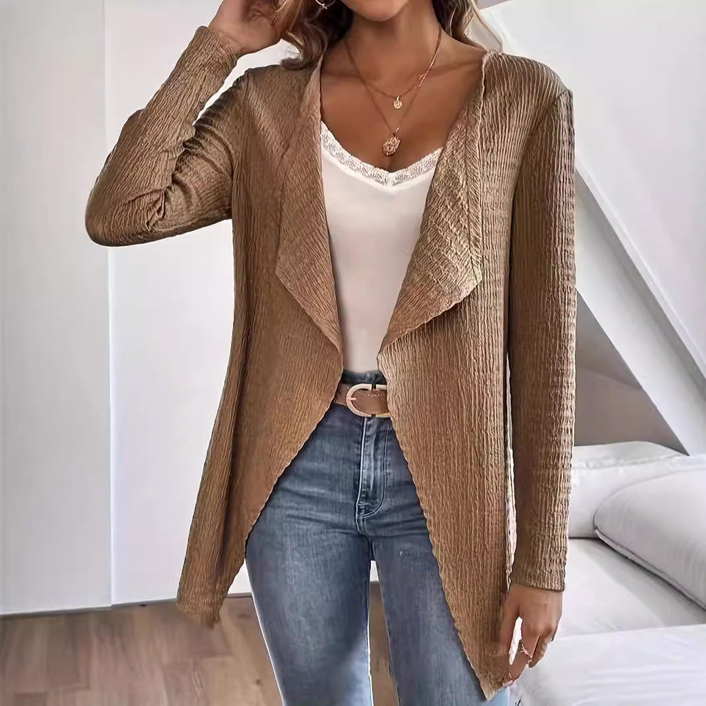 Women's Elegant Asymmetric Textured Cardigan