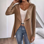 Women's Elegant Asymmetric Textured Cardigan