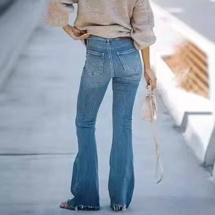 Women's High-Waisted Flared Jeans